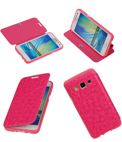 Bestcases Roze TPU Booktype Motief Hoesje Samsung Galaxy A3
