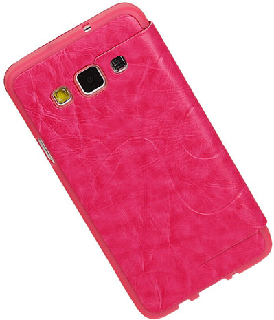 Bestcases Roze TPU Booktype Motief Hoesje voor Samsung Galaxy A3 2015