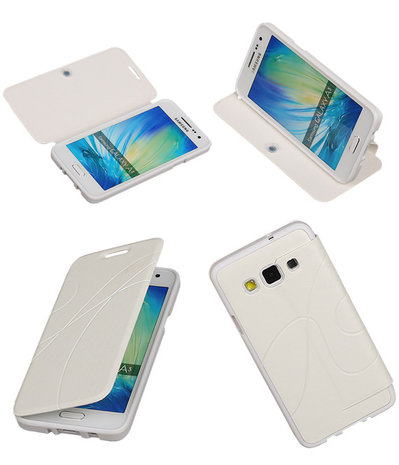 Bestcases Wit TPU Booktype Motief Hoesje Samsung Galaxy A3