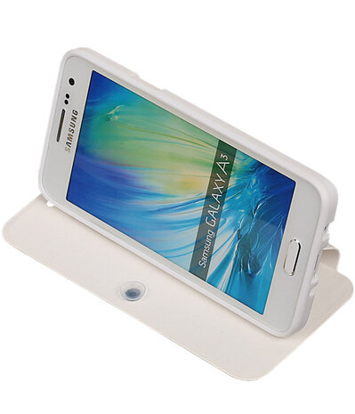Bestcases Wit TPU Booktype Motief Hoesje voor Samsung Galaxy A3 2015