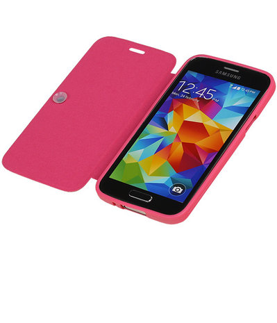 Bestcases Roze TPU Booktype Motief Hoesje voor Samsung Galaxy S5 mini