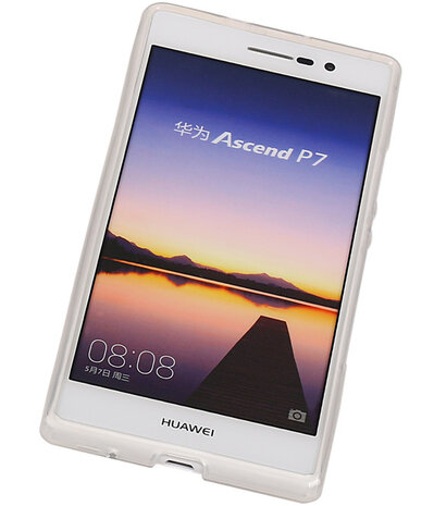 Huawei Ascend P7 TPU Hoesje Transparant Wit