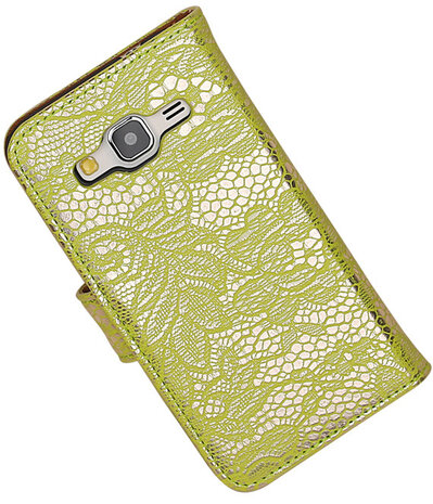 Samsung Galaxy Core Prime Lace Bookstyle Wallet Hoesje Groen