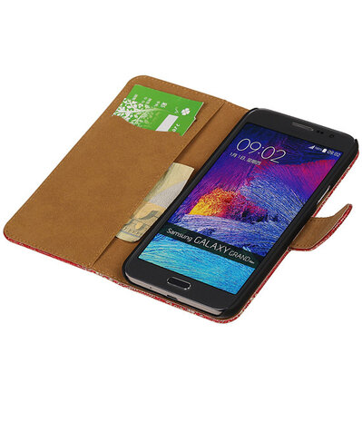 Samsung Galaxy Grand Max Lace Booktype Wallet Hoesje Rood