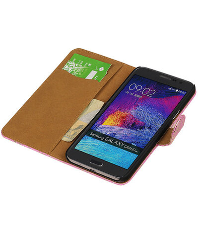 Samsung Galaxy Grand Max Lace Booktype Wallet Hoesje Roze