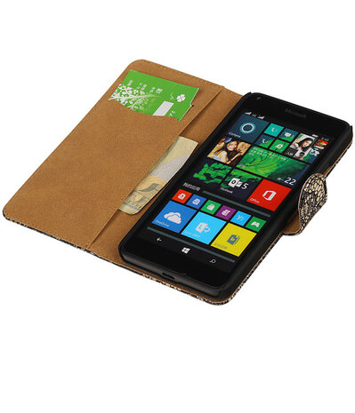 Microsoft Lumia 640 Lace Booktype Wallet Hoesje Zwart