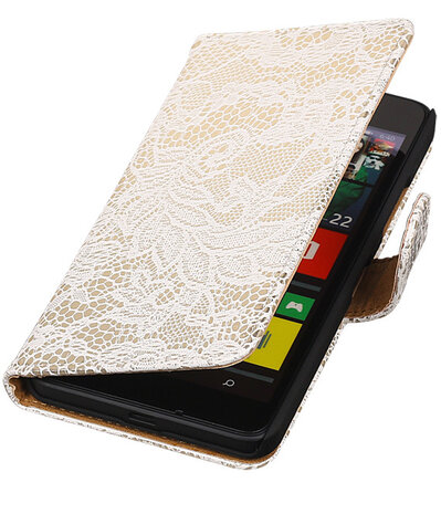 Microsoft Lumia 640 Lace Booktype Wallet Hoesje Wit