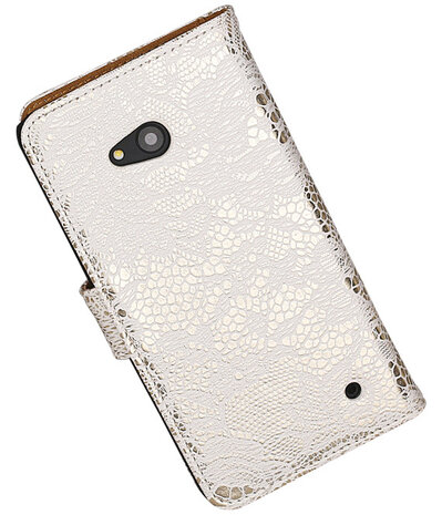 Microsoft Lumia 640 Lace Booktype Wallet Hoesje Wit