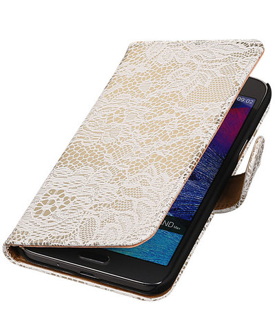 Samsung Galaxy Grand Max Lace Booktype Wallet Hoesje Wit