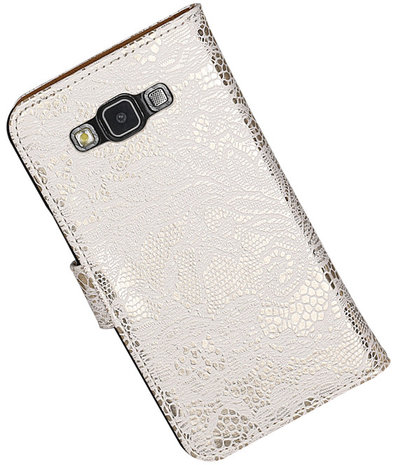 Samsung Galaxy Grand Max Lace Booktype Wallet Hoesje Wit