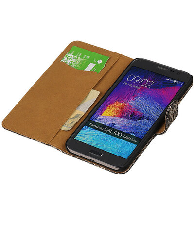 Samsung Galaxy Grand Max Lace Booktype Wallet Hoesje Zwart