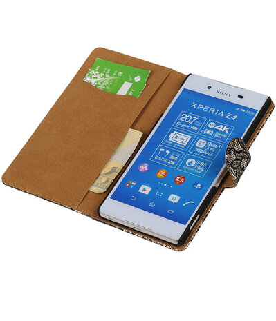 Sony Xperia Z4/Z3 Plus Lace Kant Booktype Wallet Hoesje Zwart