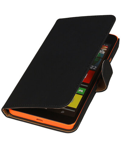 Microsoft Lumia 640 XL Effen Booktype Wallet Hoesje Zwart