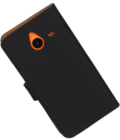 Microsoft Lumia 640 XL Effen Booktype Wallet Hoesje Zwart