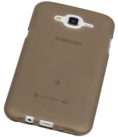 Samsung Galaxy J5 TPU Hoesje Transparant Grijs – Back Case Bumper Hoes Cover