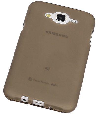 Samsung Galaxy J5 TPU Hoesje Transparant Grijs – Back Case Bumper Hoes Cover