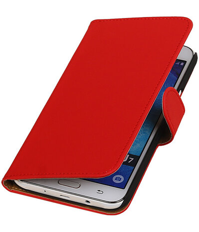 Samsung Galaxy J7 Effen Booktype Wallet Hoesje Rood