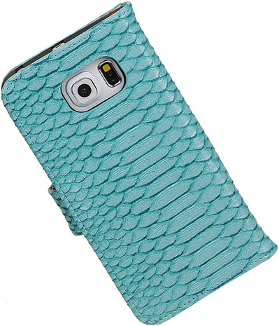 Slang Turquoise Samsung Galaxy S6 Edge Book Wallet Case Hoesje