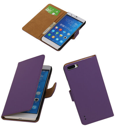 Paars Honor 6 Plus Book/Wallet Case/Cover Hoesje