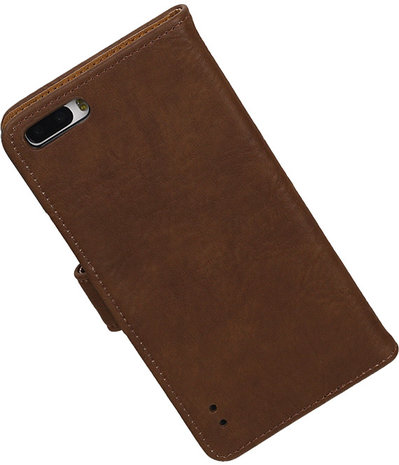 Huawei Honor 6x Plus Bark Hout Booktype Wallet Hoesje Bruin