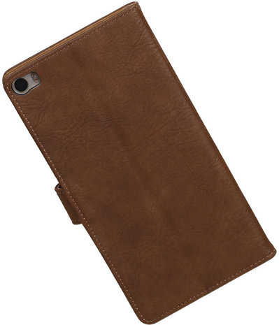 Huawei P8 Max Bark Hout Booktype Wallet Hoesje Bruin