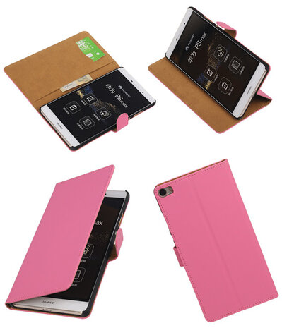 Huawei P8 Max Effen Booktype Wallet Hoesje Roze