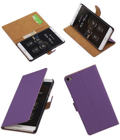 Huawei P8 Max Effen Booktype Wallet Hoesje Paars
