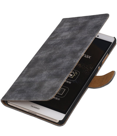 Huawei P8 Max Booktype Wallet Hoesje Mini Slang Grijs