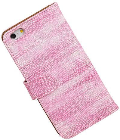 Apple iPhone 6 Plus Booktype Wallet Hoesje Mini Slang Roze