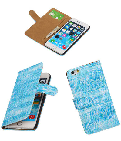Apple iPhone 6 Plus Booktype Wallet Hoesje Mini Slang Blauw
