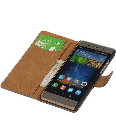 Huawei P8 Lite Booktype Wallet Hoesje Mini Slang Grijs