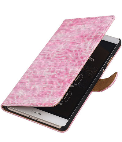 Huawei P8 Max Booktype Wallet Hoesje Mini Slang Roze