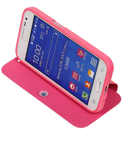 Bestcases Roze TPU Booktype Motief Hoesje Samsung Galaxy Grand Neo