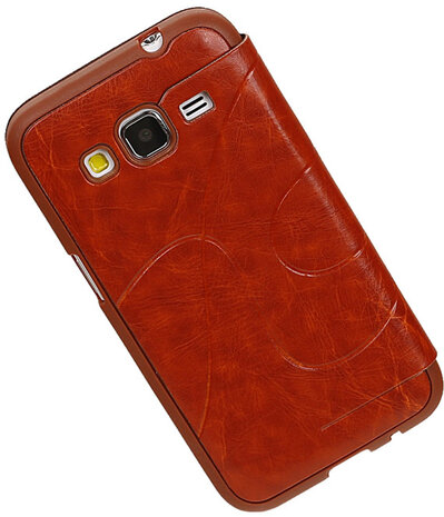 Bestcases Bruin TPU Booktype Motief Hoesje Samsung Galaxy Grand Neo