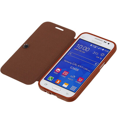 Bestcases Bruin TPU Booktype Motief Hoesje Samsung Galaxy Grand Neo