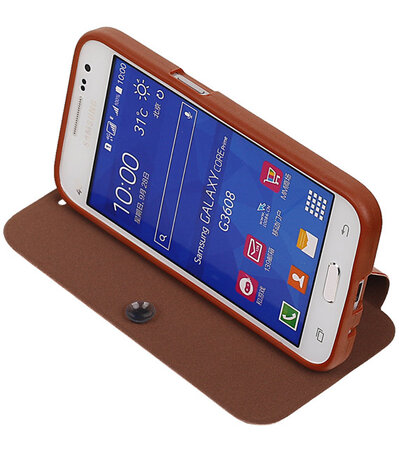 Bestcases Bruin TPU Booktype Motief Hoesje Samsung Galaxy Grand Neo