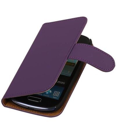 Samsung Galaxy S3 mini Effen Booktype Wallet Hoesje Paars