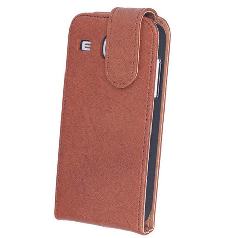 Polar Echt Lederen Samsung Galaxy Express i8730 Flipcase Hoesje Bruin