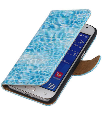 Samsung Galaxy Core Prime Booktype Wallet Hoesje Mini Slang Blauw