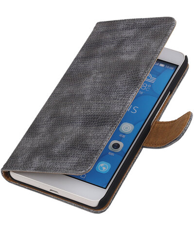 Huawei Honor 6 Plus Booktype Wallet Hoesje Mini Slang Grijs