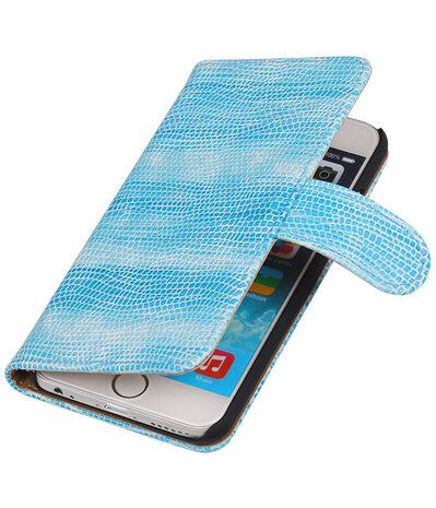 Apple iPhone 6 Booktype Wallet Hoesje Mini Slang Blauw