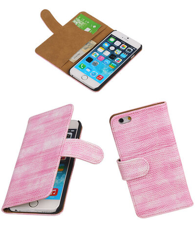 Apple iPhone 6 Booktype Wallet Hoesje Mini Slang Roze