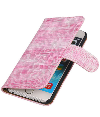 Apple iPhone 6 Booktype Wallet Hoesje Mini Slang Roze