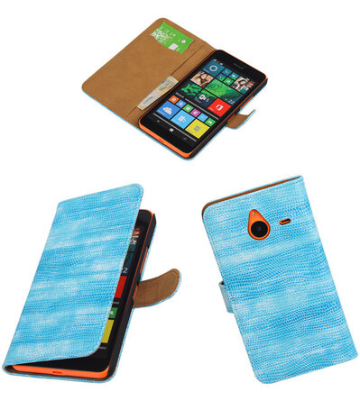 Microsoft Lumia 640 XL Booktype Wallet Hoesje Mini Slang Blauw