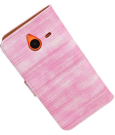 Microsoft Lumia 640 XL Booktype Wallet Hoesje Mini Slang Roze