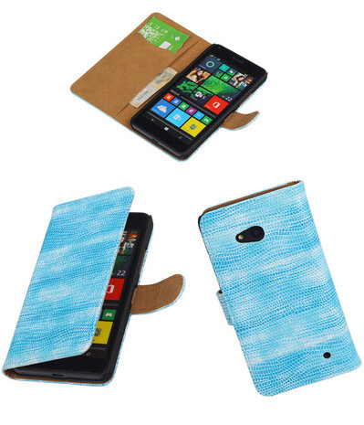 Microsoft Lumia 640 Booktype Wallet Hoesje Mini Slang Blauw