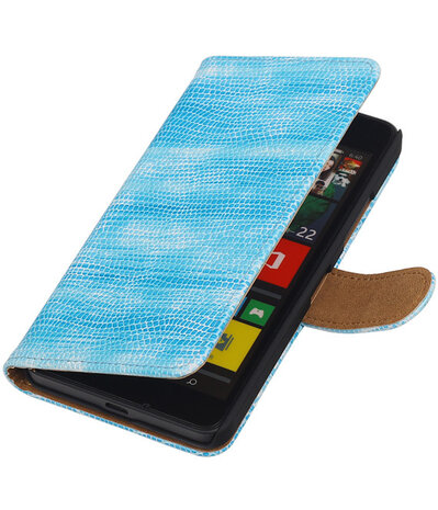 Microsoft Lumia 640 Booktype Wallet Hoesje Mini Slang Blauw