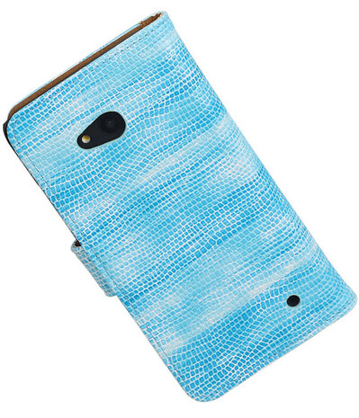 Microsoft Lumia 640 Booktype Wallet Hoesje Mini Slang Blauw