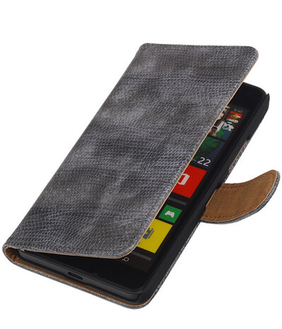 Microsoft Lumia 640 Booktype Wallet Hoesje Mini Slang Grijs