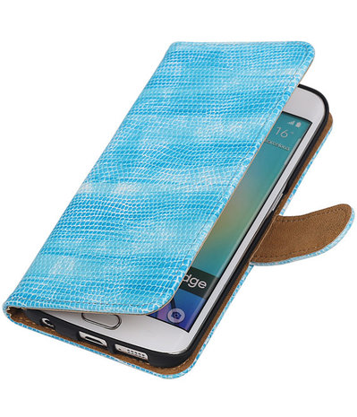 Samsung Galaxy S6 Edge Booktype Wallet Hoesje Mini Slang Blauw